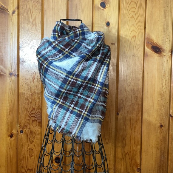 Scarf Large Acrylic Wool Plaid Scarf Long Warm Autumn Winter Cape Comfortable - Picture 5 of 5
